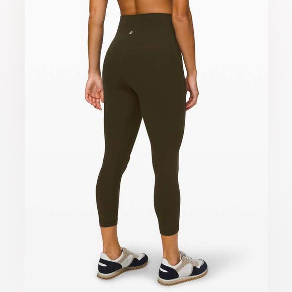 Lululemon Align Crop 23″ Dark Olive Size 8 Excellent Condition - Picture 1 of 5